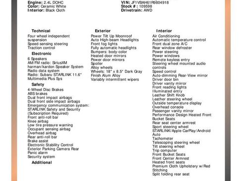 Used 2024 Subaru WRX Premium image 33