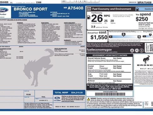 Used 2021 Ford Bronco Sport Outer Banks AWD/4WD image 32