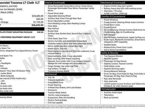 Used 2020 Chevrolet Traverse LT FWD image 11
