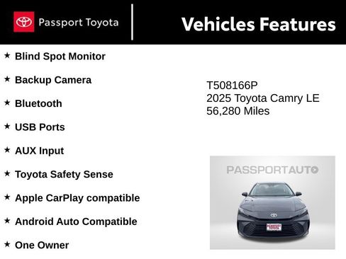 Used 2025 Toyota Camry LE FWD image 9