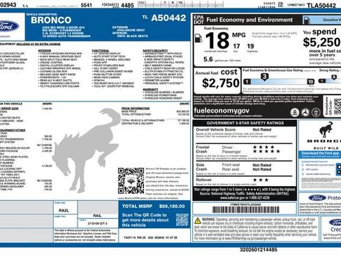 New 2026 Ford Bronco Big Bend w/ Black Diamond Package AWD/4WD image 3