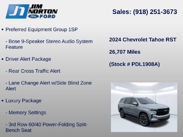 Used 2024 Chevrolet Tahoe RST w/ Luxury Package AWD/4WD image 15