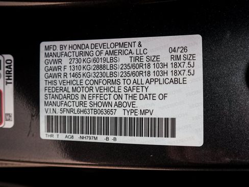 New 2026 Honda Odyssey EX-L image 34