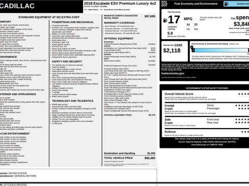 Used 2018 Cadillac Escalade ESV Premium Luxury image 17