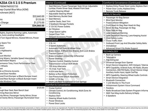 Certified 2022 MAZDA CX-5 AWD 2.5 S w/ Premium Package image 11