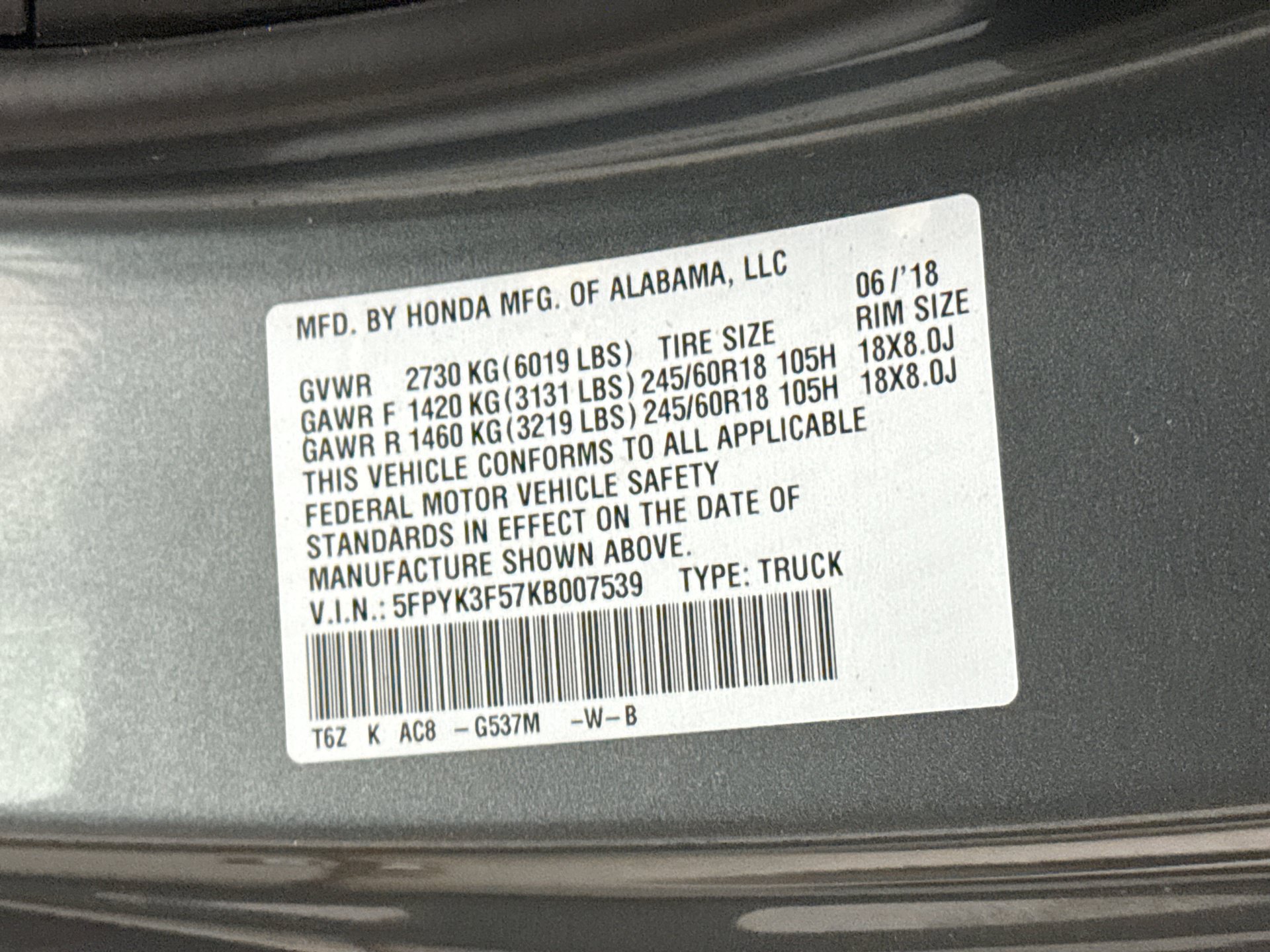 Used 2019 Honda Ridgeline RTL image 22