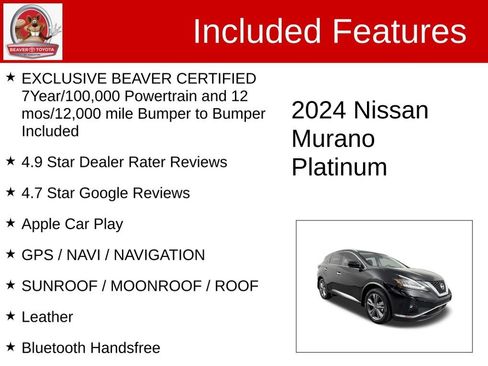 Used 2024 Nissan Murano Platinum w/ Cargo Package FWD image 4