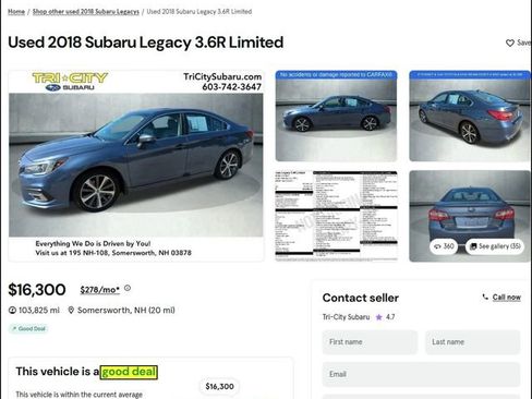 Used 2018 Subaru Legacy 3.6R Limited image 10