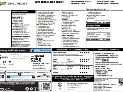 Used 2024 Chevrolet TrailBlazer LT AWD/4WD image 38