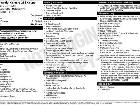 Used 2023 Chevrolet Camaro SS RWD image 3