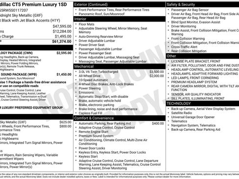 Used 2025 Cadillac CT5 Premium Luxury w/ Technology Package image 15