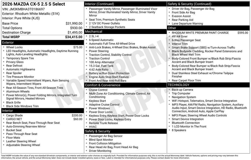 New 2026 MAZDA CX-5 Select AWD/4WD image 21