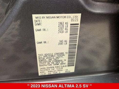 Certified 2023 Nissan Altima 2.5 SV FWD image 41