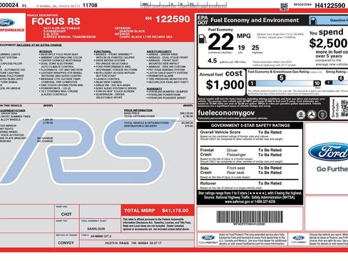 Used 2017 Ford Focus RS AWD/4WD image 3