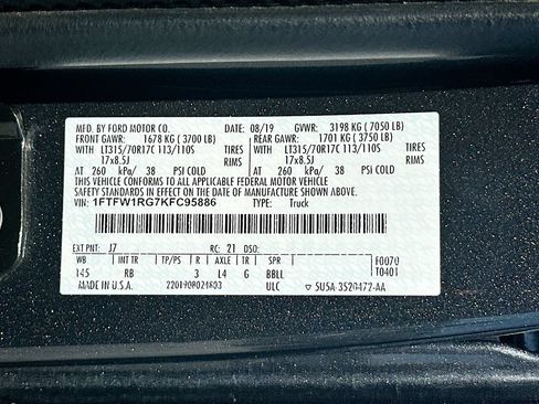 Certified 2019 Ford F150 Raptor w/ Equipment Group 802A Luxury AWD/4WD image 27
