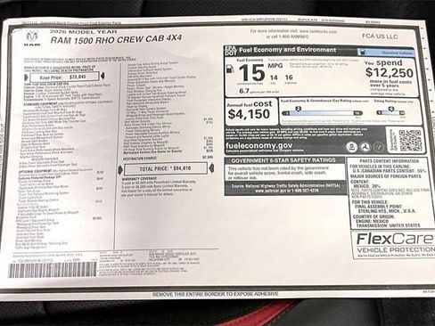 New 2026 RAM 1500 RHO w/ RHO Level 1 Equipment Group image 14