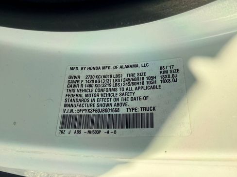 Used 2018 Honda Ridgeline RTL-T image 19