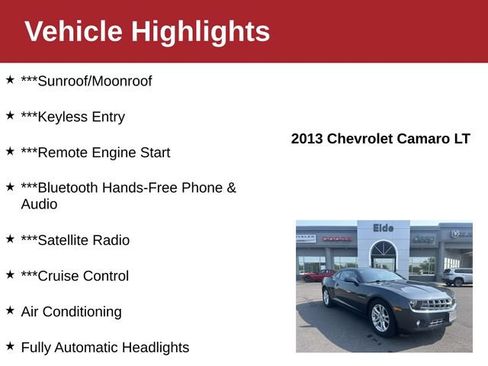 Used 2013 Chevrolet Camaro LT RWD image 4