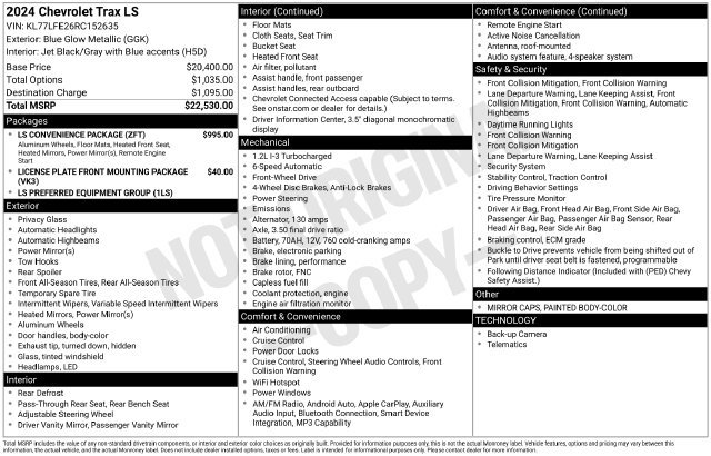 Certified 2024 Chevrolet Trax LS w/ LS Convenience Package FWD image 34