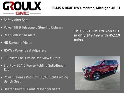 Used 2021 GMC Yukon SLT w/ SLT Premium Package image 34