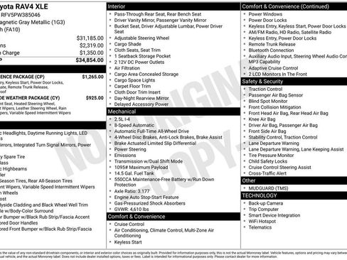 Used 2023 Toyota RAV4 XLE w/ Convenience Package AWD/4WD image 47