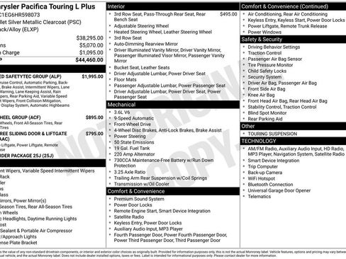 Used 2017 Chrysler Pacifica Touring-L Plus w/ Advanced Safetytec Group image 2