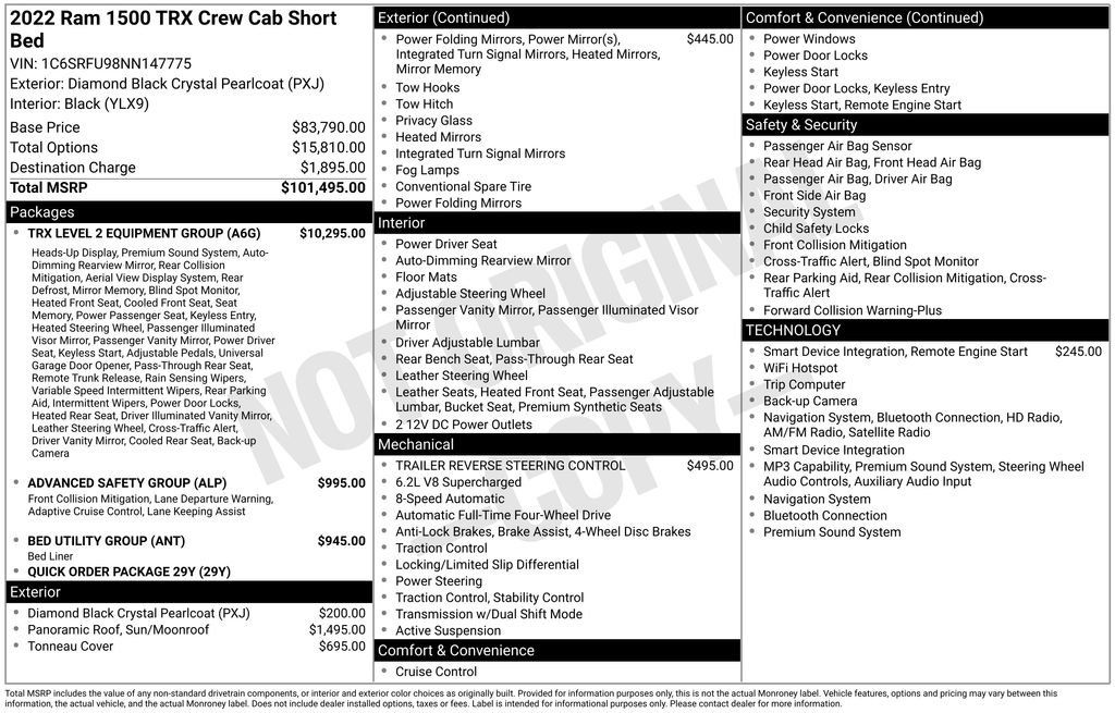 Used 2022 RAM 1500 TRX w/ TRX Level 2 Equipment Group AWD/4WD image 29