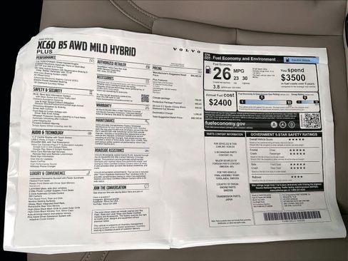 New 2026 Volvo XC60 B5 Plus w/ Protection Package Premier AWD/4WD image 35