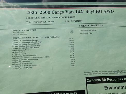 New 2025 Mercedes-Benz Sprinter 2500 image 22