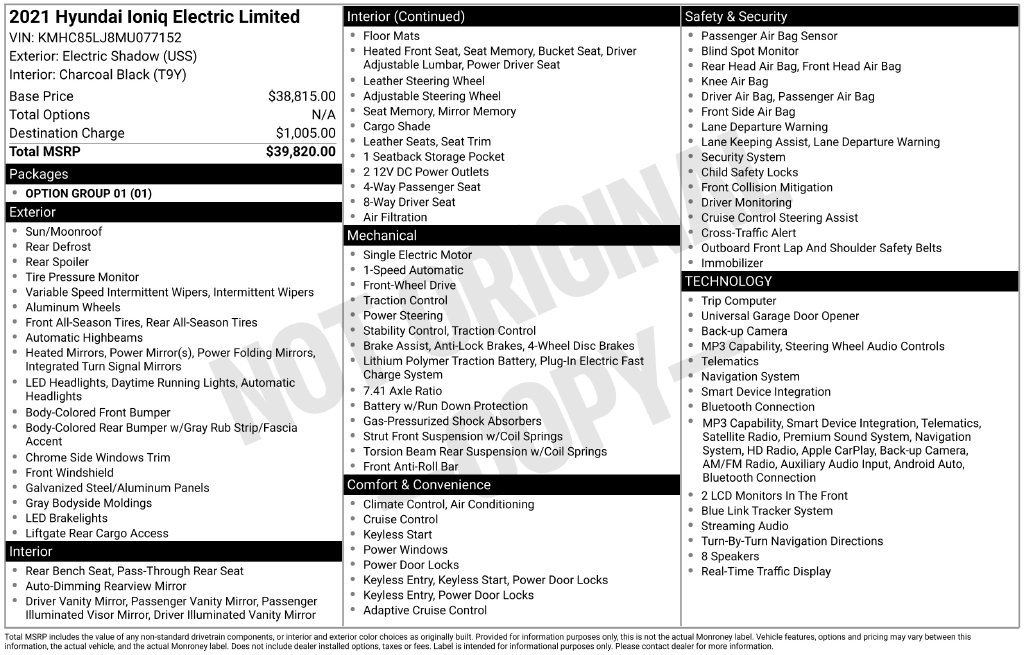 Used 2021 Hyundai Ioniq Limited FWD image 15
