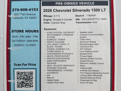 Used 2026 Chevrolet Silverado 1500 LT Trail Boss w/ LT Trail Boss Premium Package AWD/4WD image 32