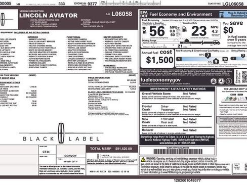Used 2020 Lincoln Aviator Black Label Grand Touring w/ Class IV Trailer Tow Package AWD/4WD image 13