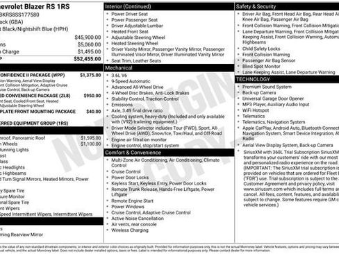 Certified 2025 Chevrolet Blazer RS w/ Driver Confidence II Package AWD/4WD image 2