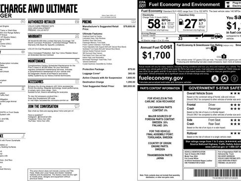 Used 2024 Volvo XC90 T8 Ultimate w/ Protection Package Premier image 58