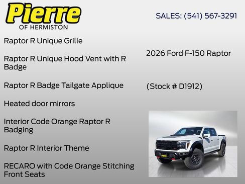 New 2026 Ford F150 Raptor w/ Equipment Group 803A Raptor R AWD/4WD image 36