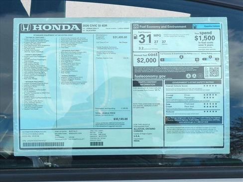 New 2026 Honda Civic Si image 18