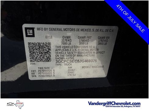 Used 2018 Chevrolet Silverado 1500 LTZ w/ Texas Edition RWD image 29