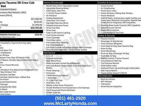 Used 2022 Toyota Tacoma SR w/ SR Convenience Package RWD image 14