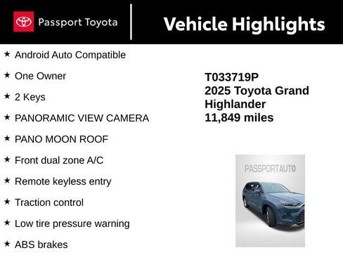 Certified 2025 Toyota Grand Highlander AWD Hybrid image 11