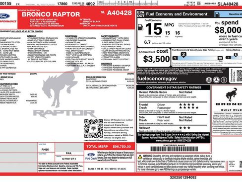 Used 2025 Ford Bronco Raptor w/ Interior Carbon Fiber Pack image 2