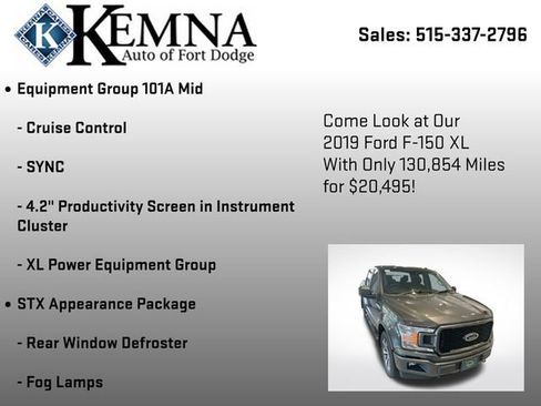 Used 2019 Ford F150 XL w/ Equipment Group 101A Mid image 7