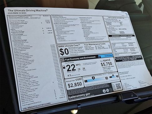 New 2026 BMW Z4 M40i w/ Premium Package image 18