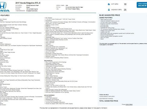 Used 2017 Honda Ridgeline RTL-E image 4