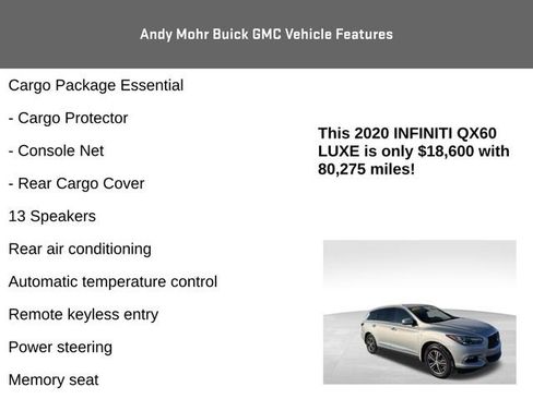 Used 2020 INFINITI QX60 Luxe w/ Essential Package image 12