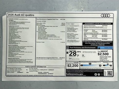 New 2026 Audi A3 2.0T Premium Plus image 35