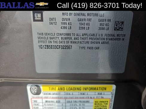 Certified 2012 Chevrolet Malibu LS w/ LS Uplevel Package FWD image 32