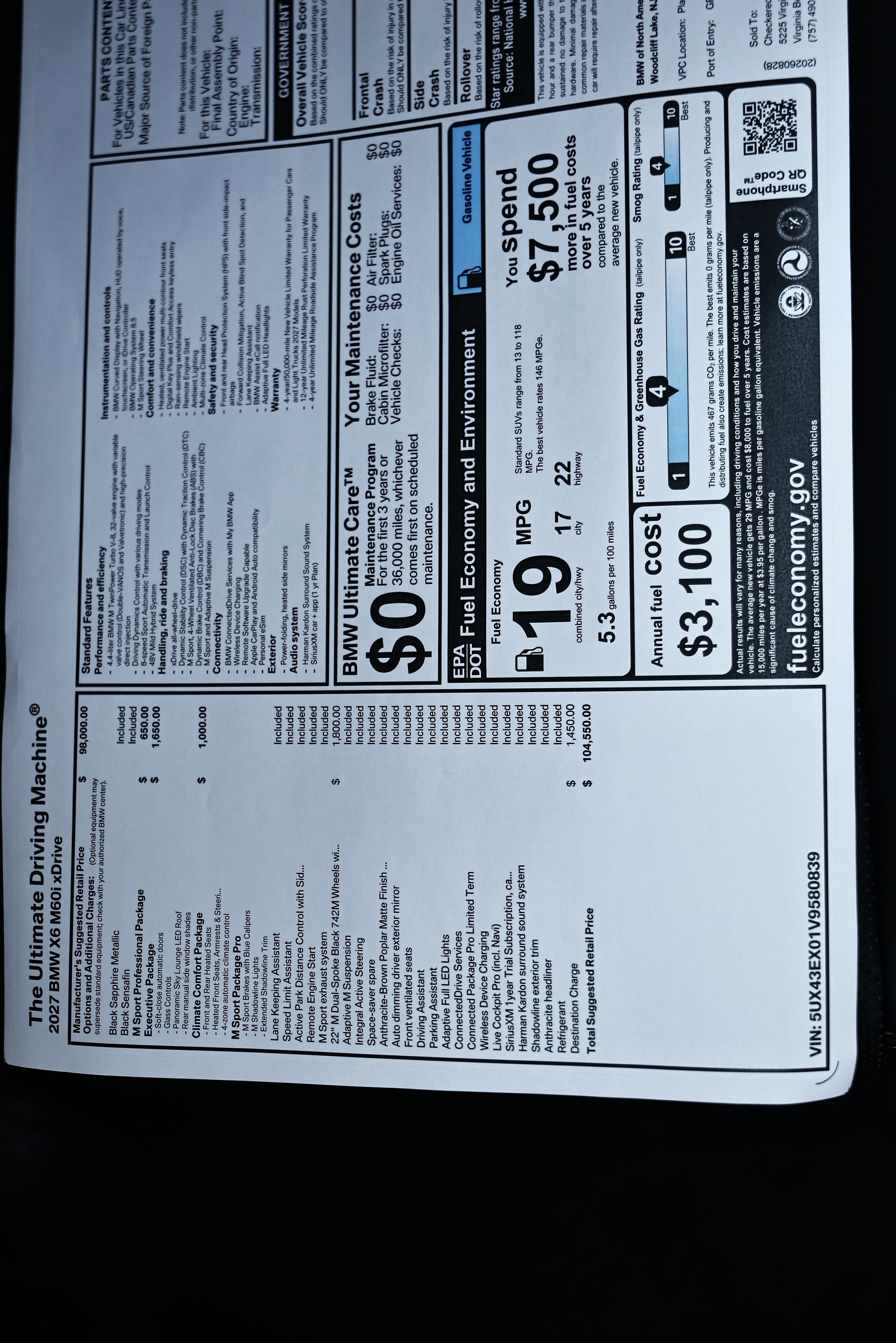 New 2027 BMW X6 M60i w/ Executive Package AWD/4WD image 24