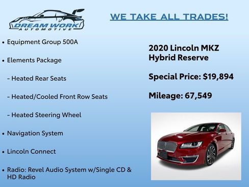 Used 2020 Lincoln MKZ Reserve w/ Elements Package image 2