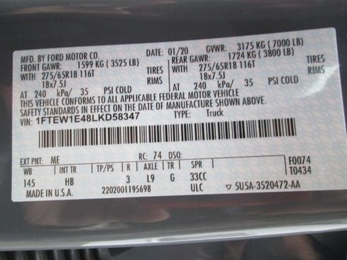 Used 2020 Ford F150 Lariat w/ Equipment Group 502A Luxury AWD/4WD image 32