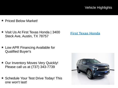 Used 2021 Chevrolet Tahoe LT w/ LT Signature Package RWD image 9